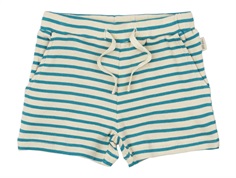 Petit Piao shorts turquoise/dark off-white striped